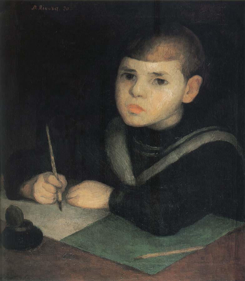 The Child Writing the word